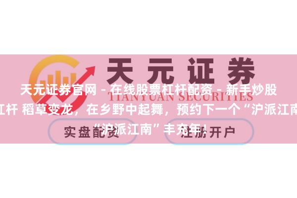 天元证券官网 - 在线股票杠杆配资 - 新手炒股如何配资杠杆 稻草变龙，在乡野中起舞，预约下一个“沪派江南”丰充年！