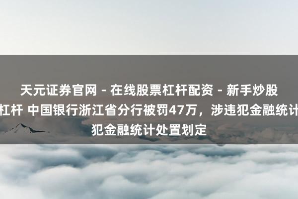 天元证券官网 - 在线股票杠杆配资 - 新手炒股如何配资杠杆 中国银行浙江省分行被罚47万,涉违犯金融统计处置划定